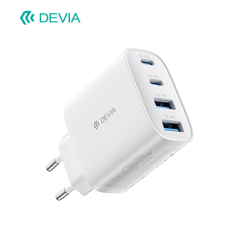 Devia Pro1 Adaptateur chargeur rapide 40W, 2 USB-A + 2 Type-C, prise EU