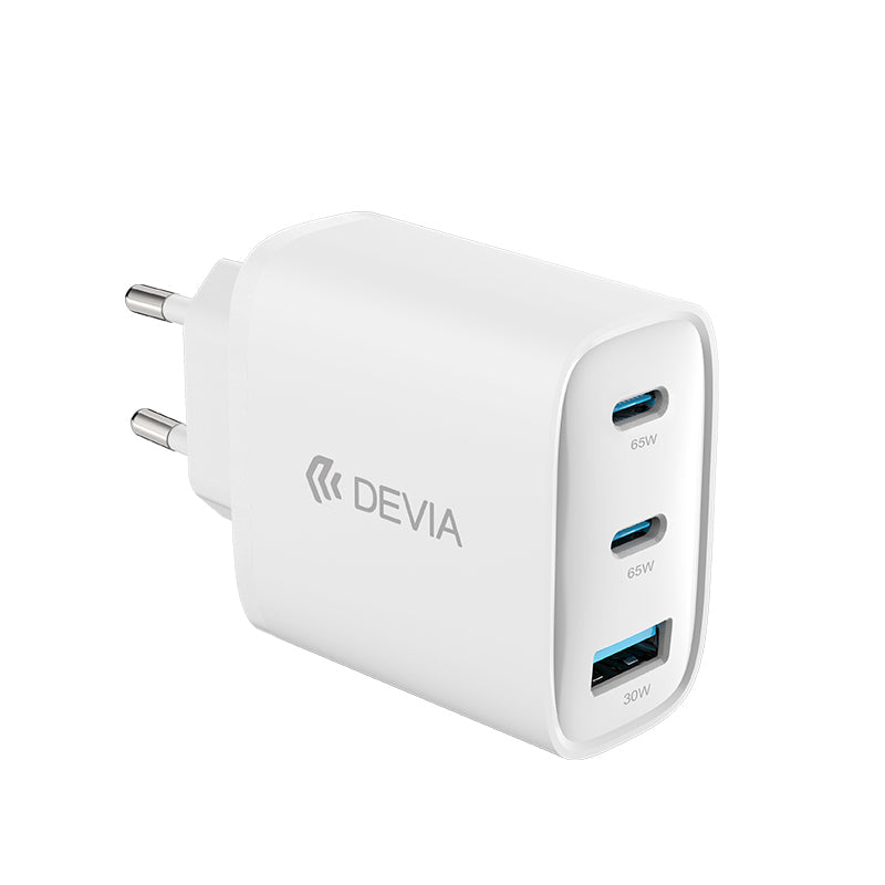 Devia Extreme Speed Series Adaptateur GaN 65W, USB-A + 2 Type-C, prise EU