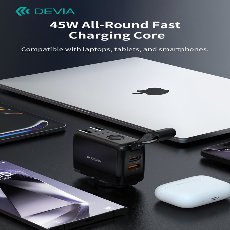 Devia Chargeur GaN multifonction Global 45W PD + QC