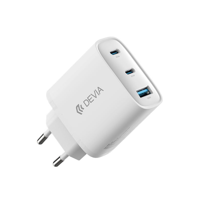Devia Extreme Speed Series Adaptateur GaN 65W, USB-A + 2 Type-C, prise EU