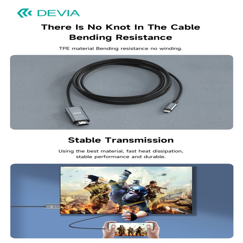 Devia Storm Series Câble 2m, Type-C vers HDMI