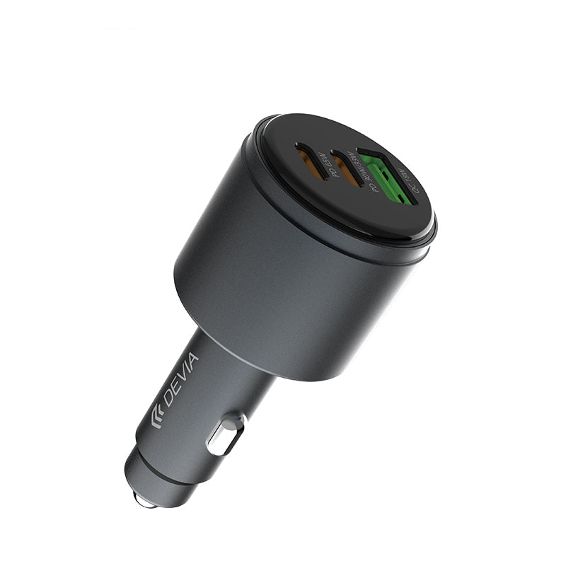 Devia Extreme Speed Series Chargeur voiture rapide 16W, USB + double Type-C, métal
