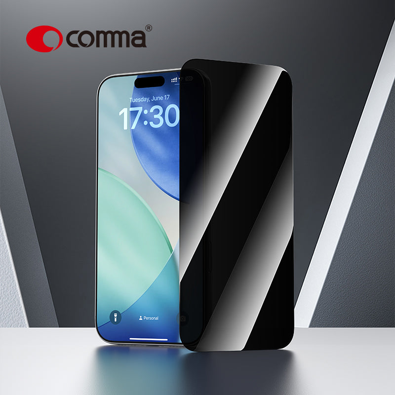 Comma Dun Series Verre trempé confidentialité avec outil d’installation pour iPhone 17