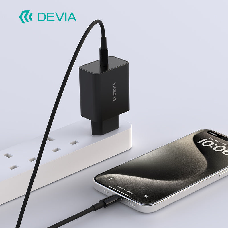 Devia Rocket Series Chargeur rapide 45W PD, avec câble Type-C vers Type-C, prise EU