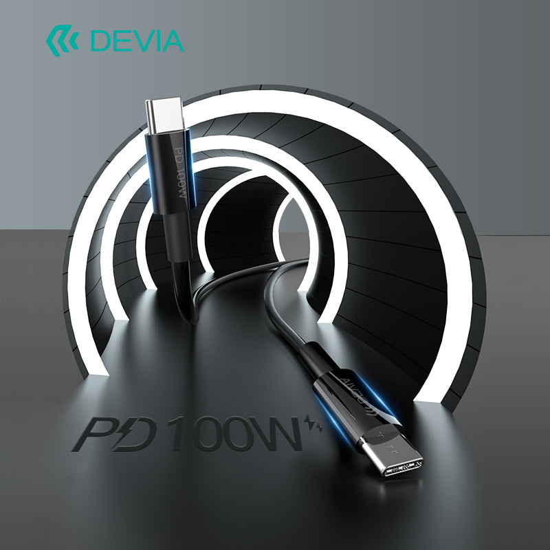 Devia Rocket Series Chargeur rapide 45W PD, avec câble Type-C vers Type-C, prise EU