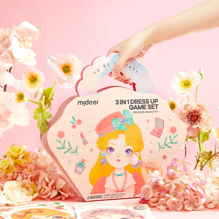 Mideer Coffret de Jeu d’Habillage 3-en-1 : Maquillage Fantaisie Princesse