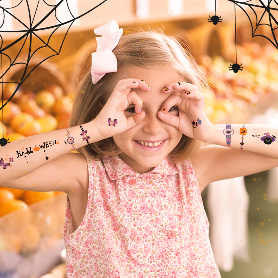 Mideer Pack stickers déguisement Halloween : tatouages temporaires, stickers pour ongles et plus encore, 1000 pièces