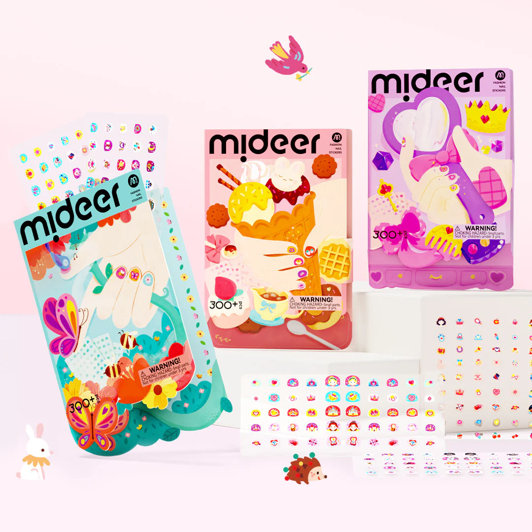 Mideer Stickers Fashion pour Ongles : Fête Gourmande, 300 pièces