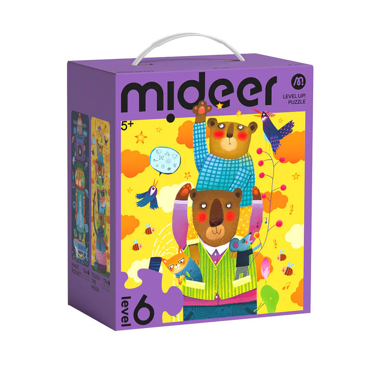Mideer Puzzles Level Up! avec sac de rangement Niveau 6 : Imagination du monde, 154 à 176 pièces