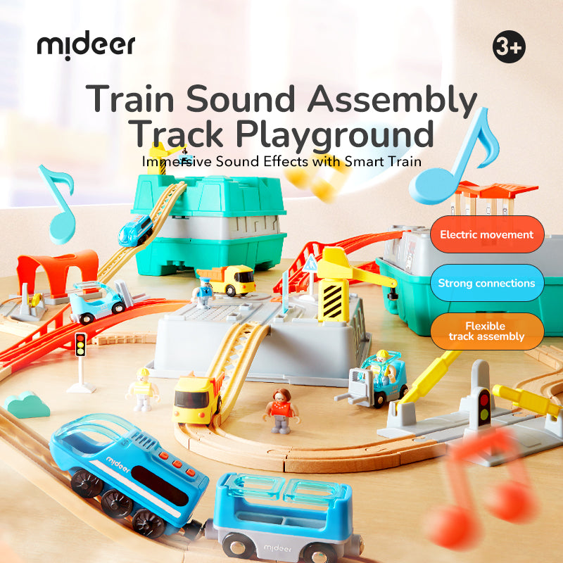 Mideer Blocs de construction circuit de train : Aventure urbaine, 41 pièces