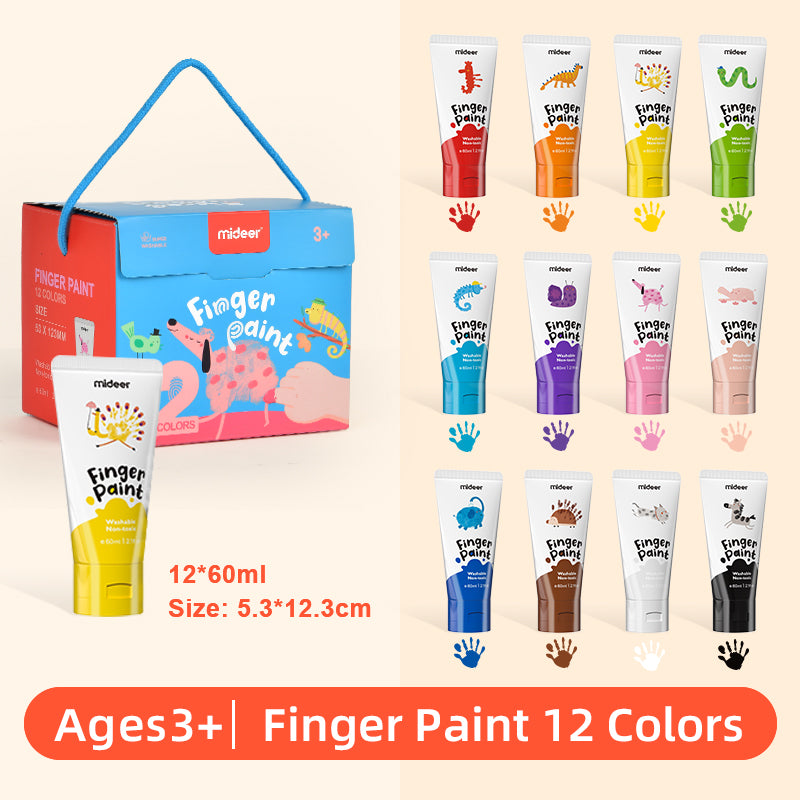 Mideer Peinture au Doigt 12 Couleurs : Édition La Chenille qui Fait des Trous
