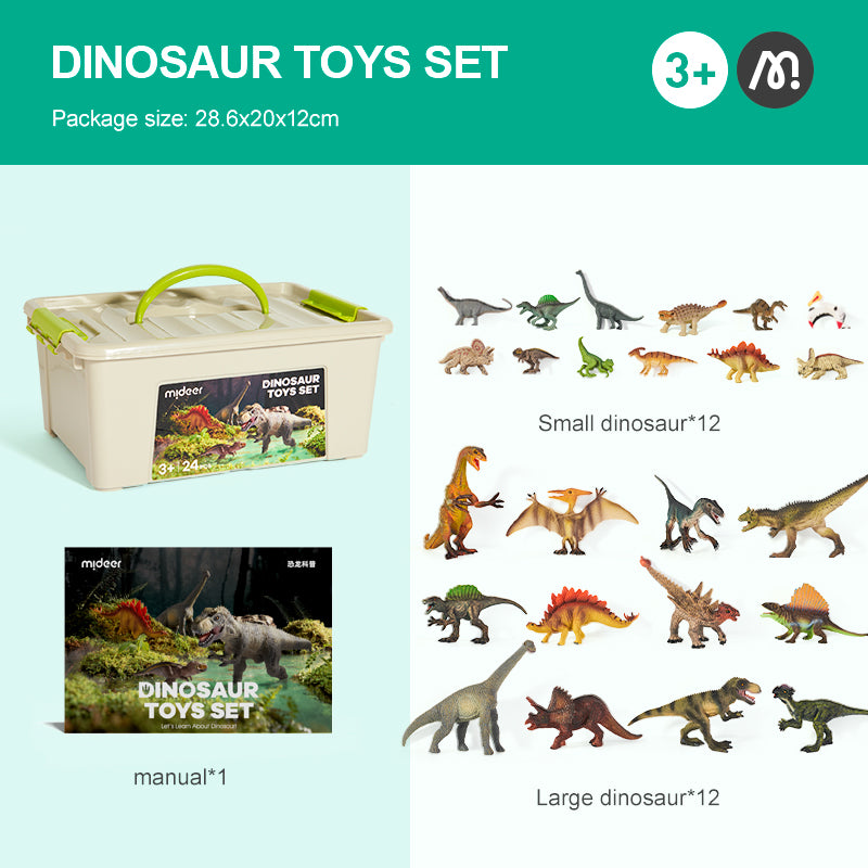 Mideer Set de Figurines Dinosaures : 24 pièces