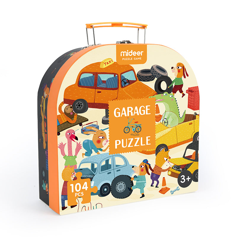 Mideer Boîte Puzzle Portable, Mon Garage : 104 pièces