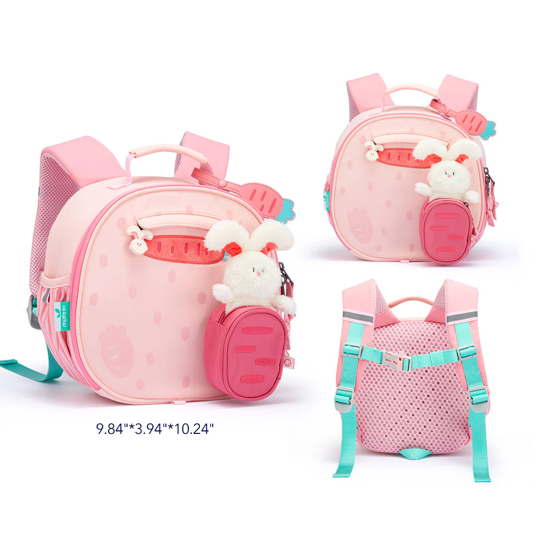 Mideer Backpack, Sac à dos douillet pour enfants : Lapin rose