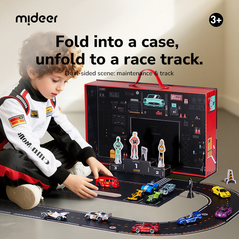 Mideer Circuit de Course Modulable avec Garage