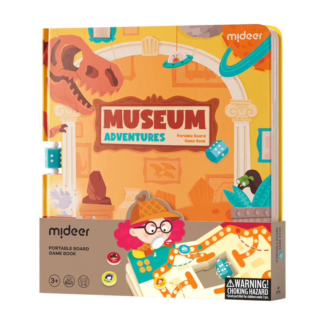 Mideer Livre de Jeux de Société Portable 6-en-1 : Aventures au Musée