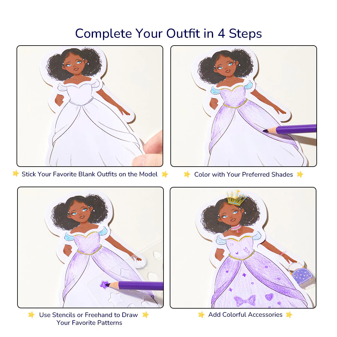 Mideer Kit créatif de collage costumes : Nuit de bal scintillante