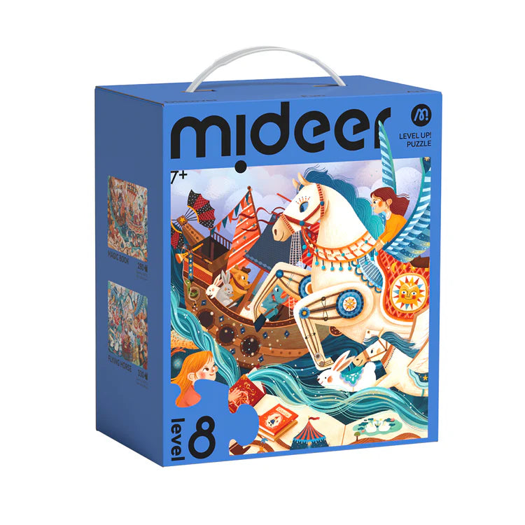 Mideer Puzzles Level Up! avec sac de rangement Niveau 8 : Livre magique et contes de fées, 280 à 330 pièces