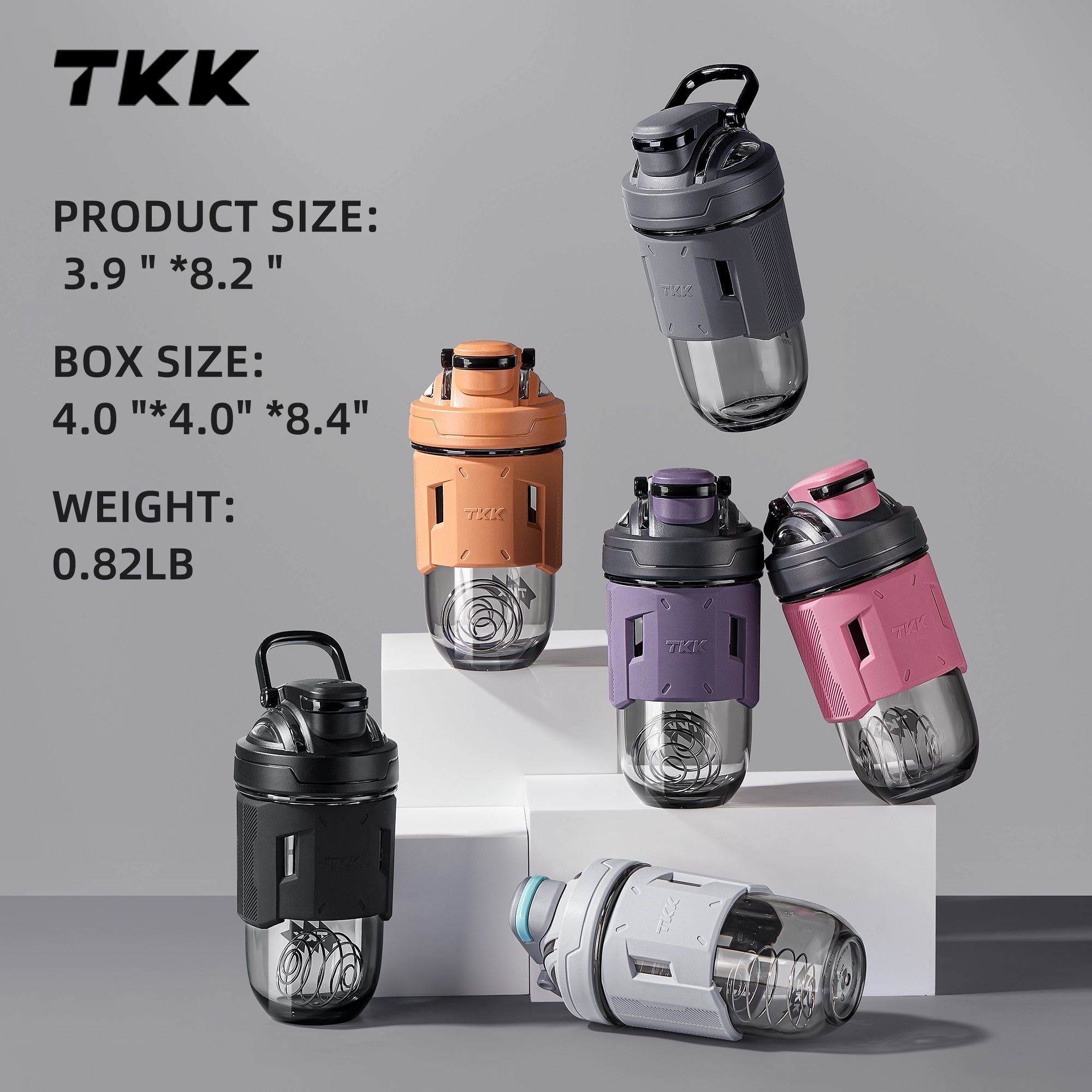 TKK Shaker Protéiné 700ml, en Tritan sans BPA, avec boule mélangeuse