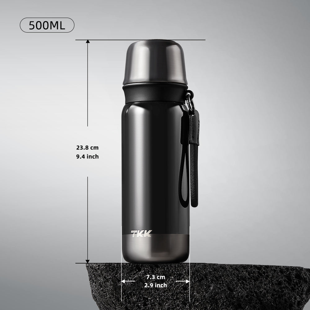 TKK Thermos Premium, Gourde isotherme anti-fuite 500ml en Acier Inoxydable