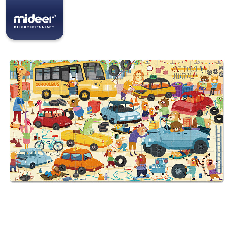 Mideer Boîte Puzzle Portable, Mon Garage : 104 pièces