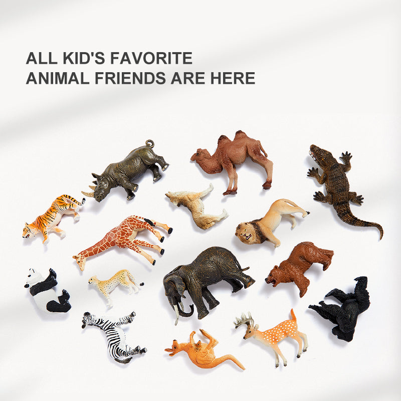 Mideer Coffret d’Animaux du Zoo : 15 Pièces