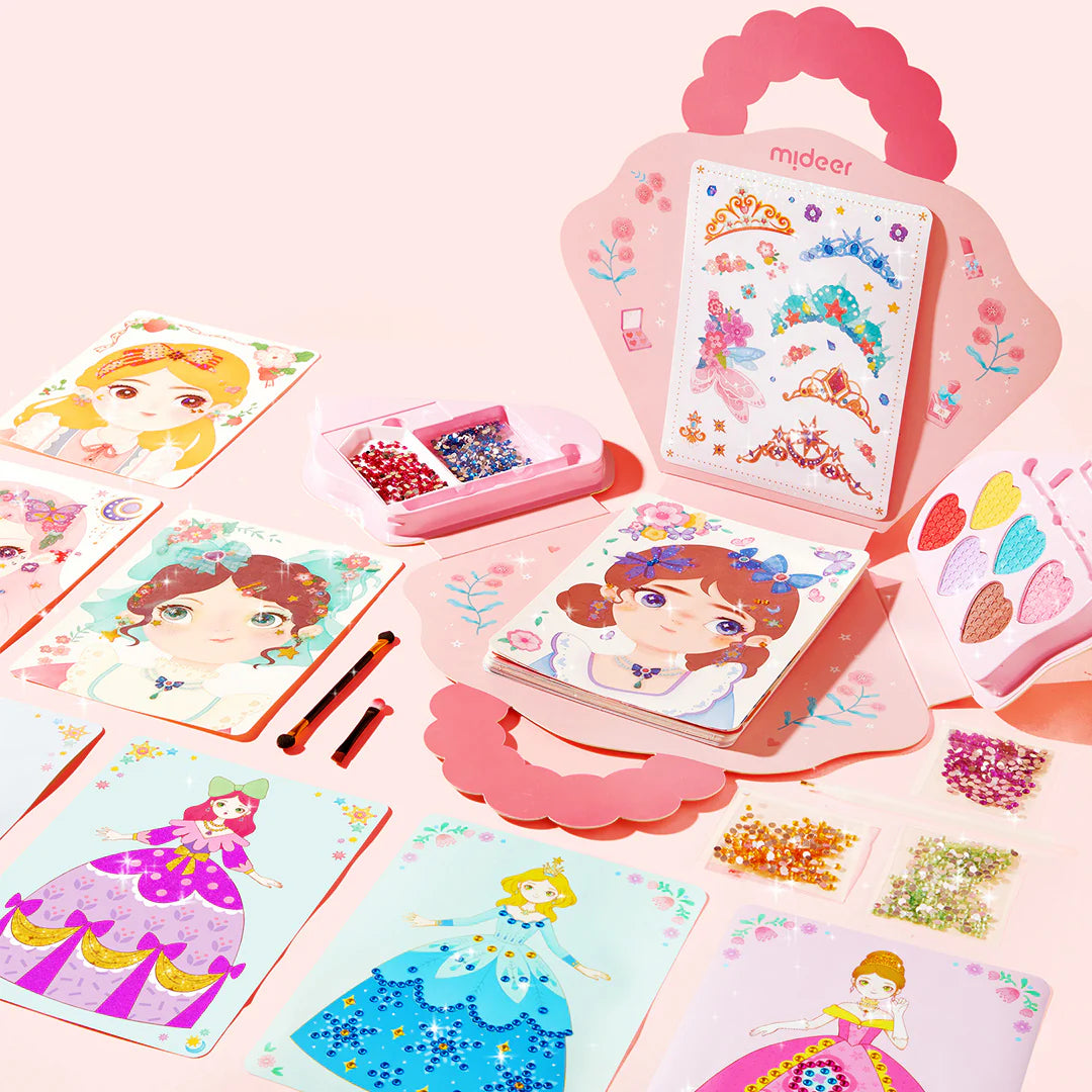 Mideer Coffret de Jeu d’Habillage 3-en-1 : Maquillage Fantaisie Princesse