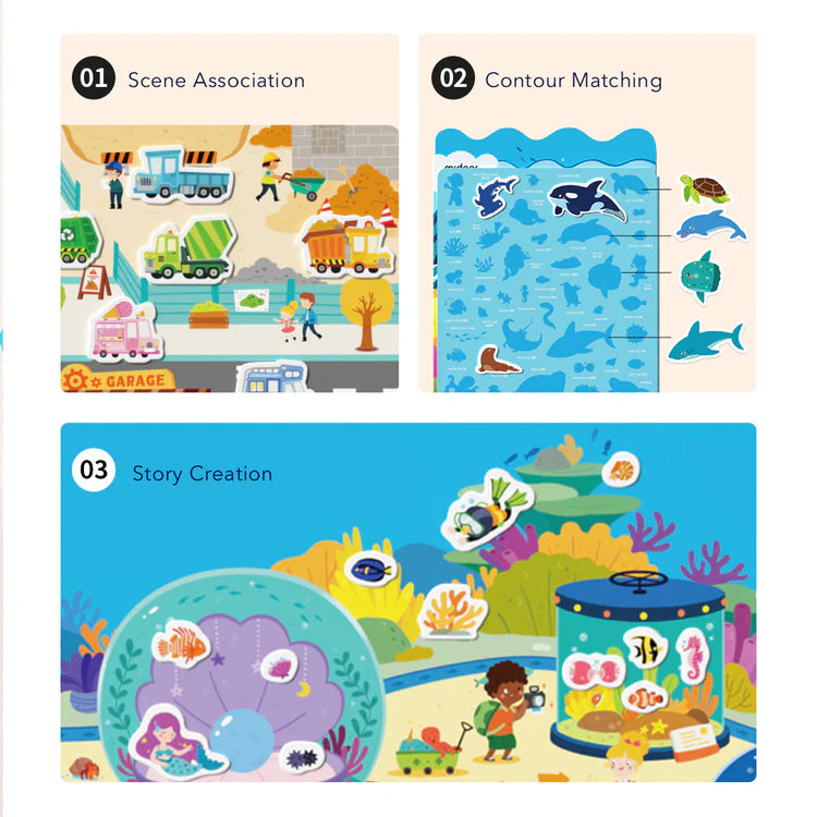 Mideer Stickers Gel Réutilisables : Aquarium Incroyable