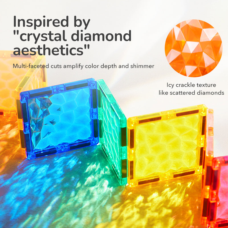Mideer Tuiles magnétiques prismatiques, 90 pièces