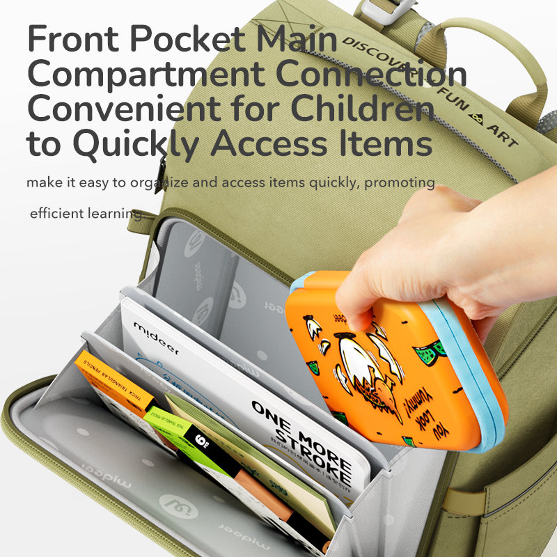 Mideer Backpack, Sac à dos enfant 3D Waist-Relief Vert