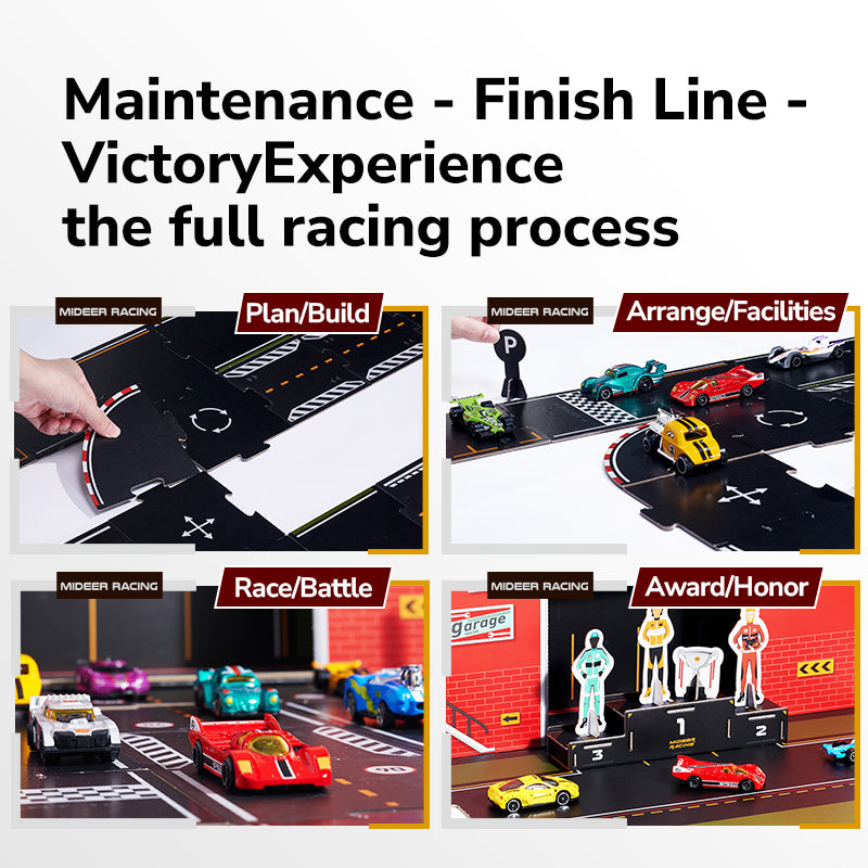 Mideer Circuit de Course Modulable avec Garage