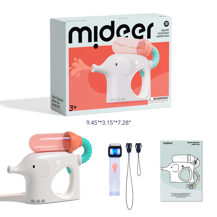 Mideer Pistolet à eau Squirt Elephant : Rouge candy