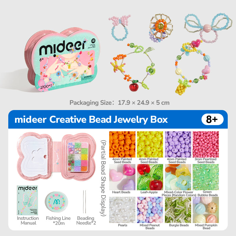 Mideer Coffret Créatif de Bijoux en Perles : Aventure au Jardin
