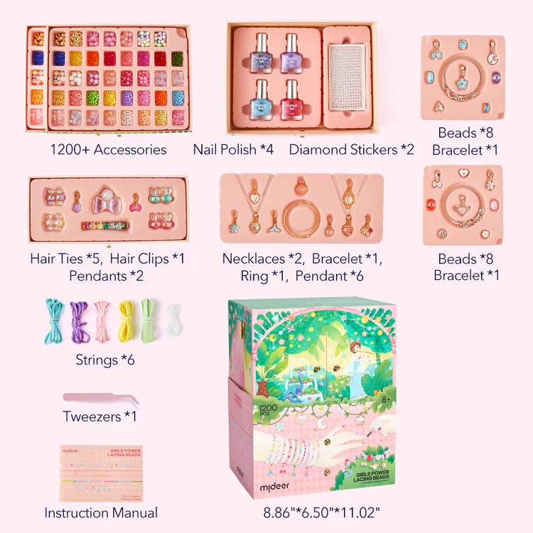 Mideer Kit DIY de Perles à Enfiler : Bijoux Fantastiques