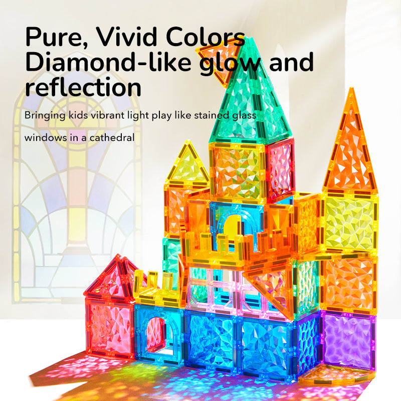 Mideer Tuiles magnétiques prismatiques, 90 pièces