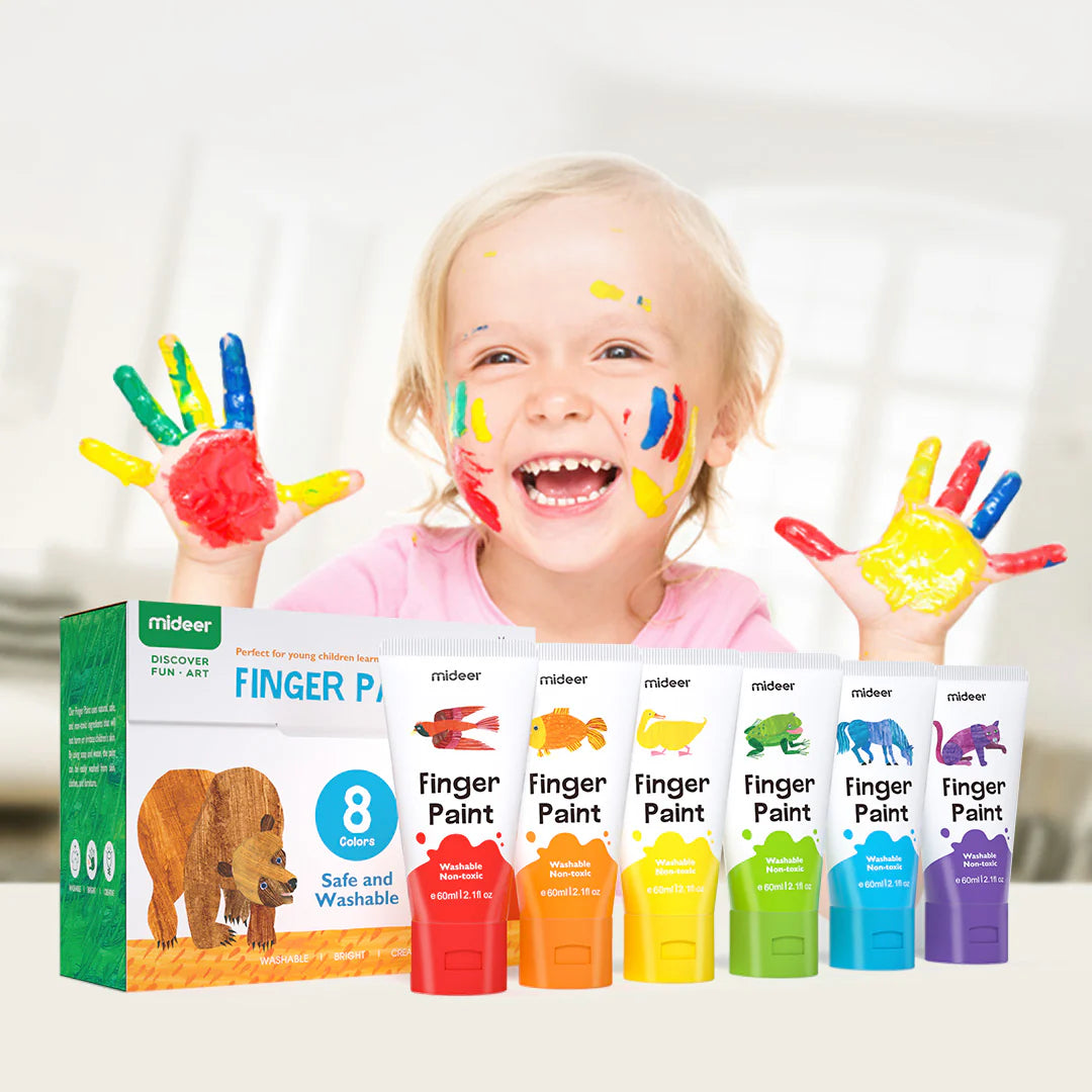 Mideer Peinture au Doigt 8 Couleurs : Édition La Chenille qui Fait des Trous