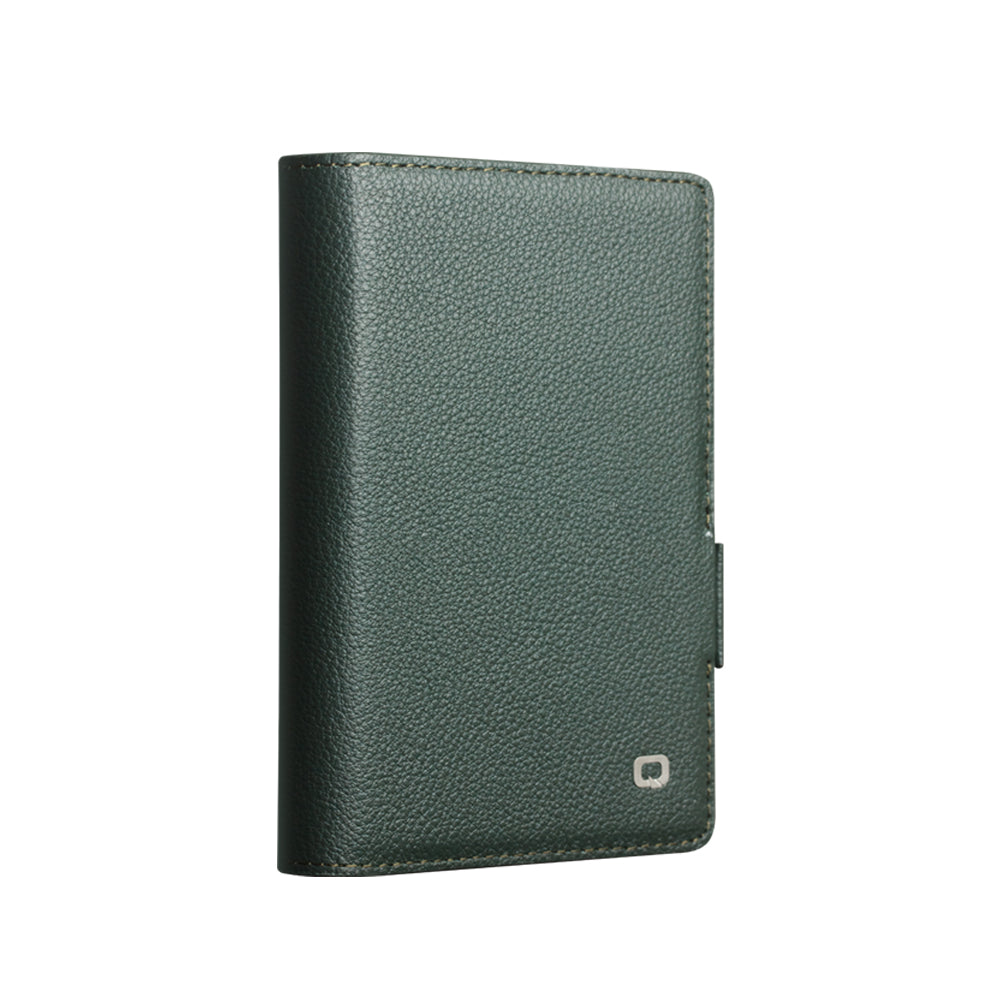 QIALINO Étui Portefeuille Magnétique Cyan en cuir pleine fleur pour Samsung Galaxy Fold8