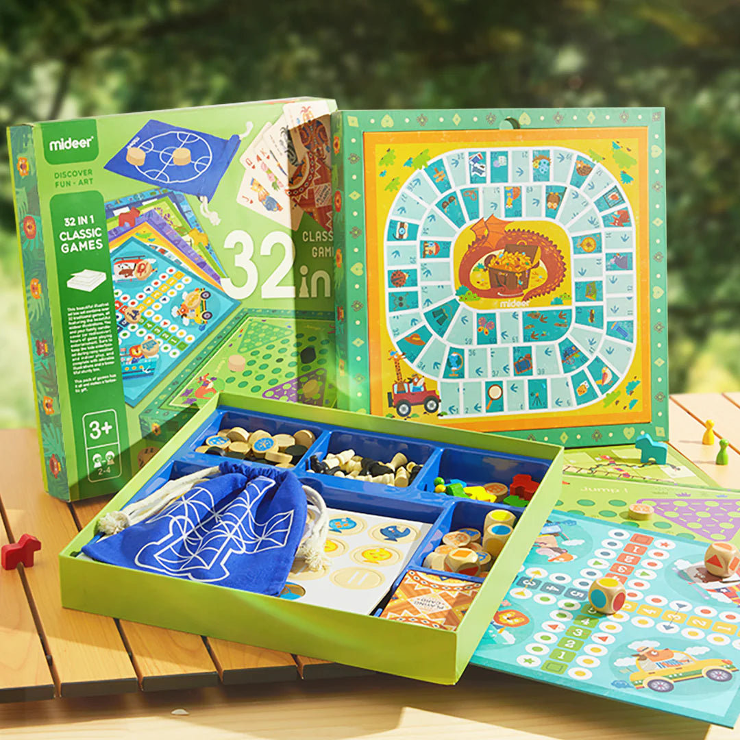 Mideer Jeux Classiques 32 en 1