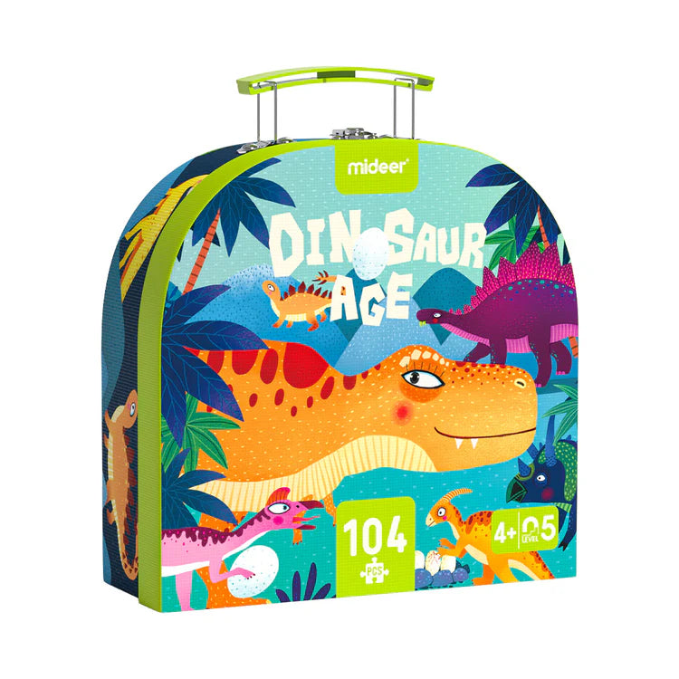 Mideer Boîte Puzzle Portable, L’âge des Dinosaures : 104 pièces