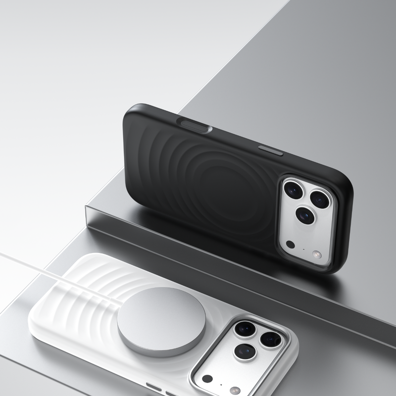 Devia Coque Ripple Series, Silicone, Magnétique pour iPhone 18 Pro Max Glacier