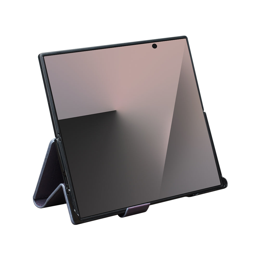 QIALINO Étui Portefeuille Magnétique Violet en cuir pleine fleur pour Samsung Galaxy Fold8 Ultra