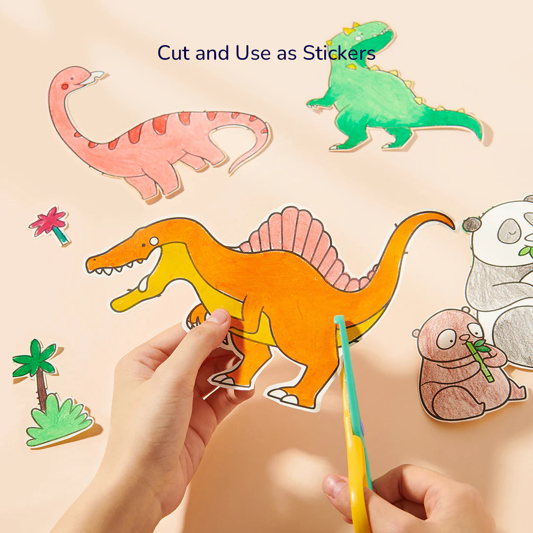 Mideer Rouleau de coloriage adhésif 4 mètres: Le zoo magique