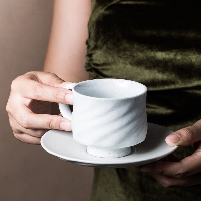Set de 3 Tasses Premium en Céramique pour Café et Thé avec Soucoupes