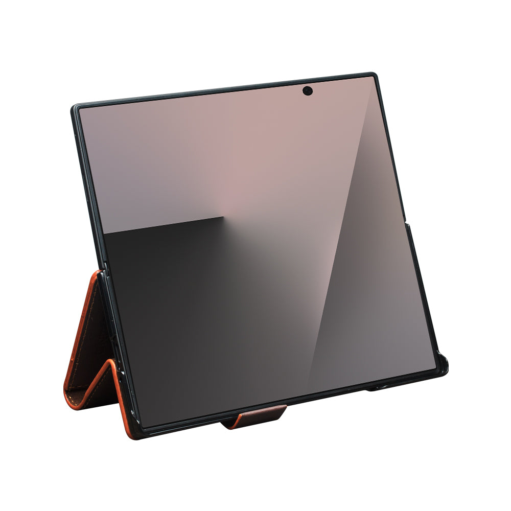 QIALINO Étui Portefeuille Magnétique Marron Foncé en cuir pleine fleur pour Samsung Galaxy Fold8 Ultra