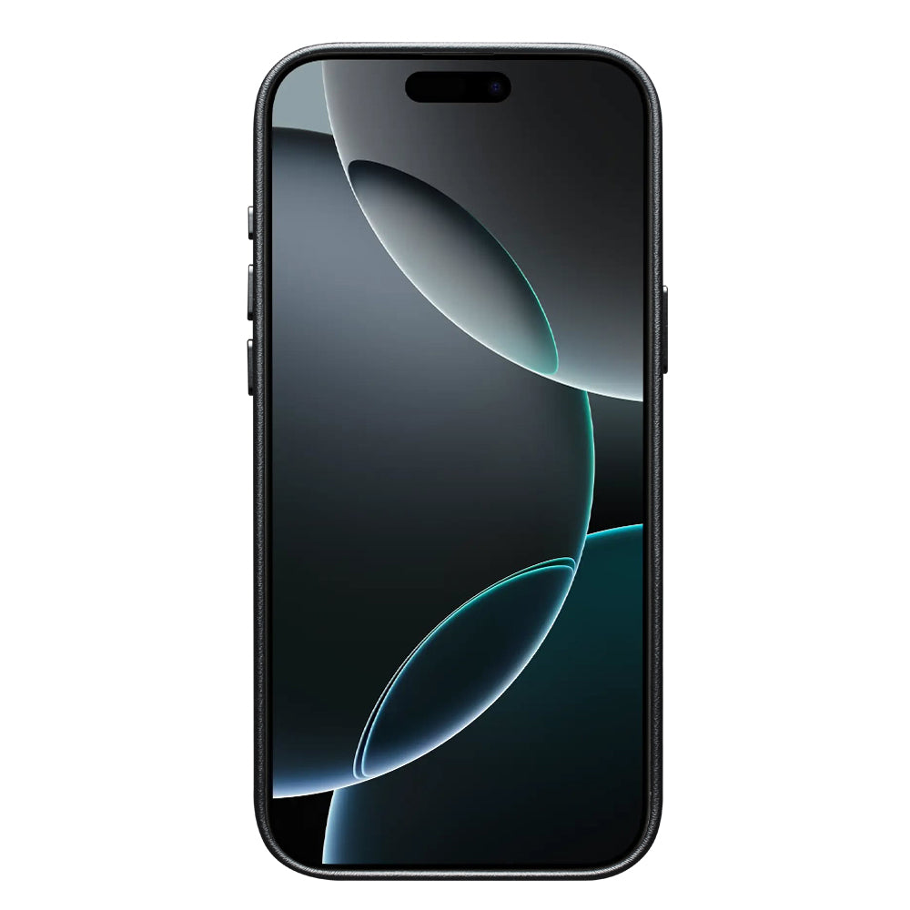 QIALINO Coque arrière Premium Noir, en cuir véritable fait main, compatible MagSafe, pour iPhone 17 Pro Max