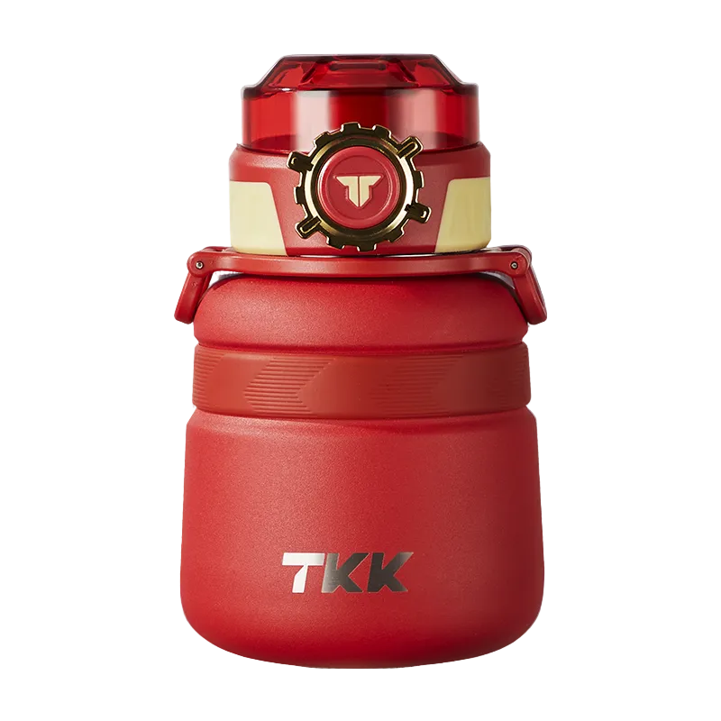 TKK Gourde isotherme enfant 600ml avec paille en acier inoxydable