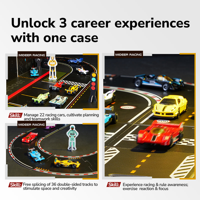 Mideer Circuit de Course Modulable avec Garage