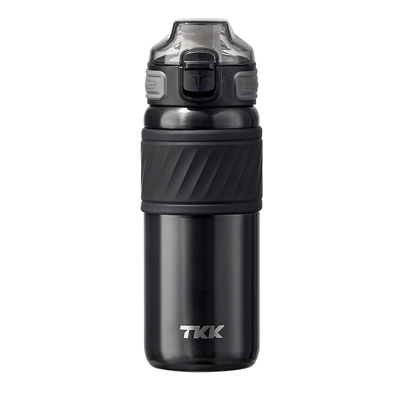 TKK Gourde isotherme 500ml avec paille, thermos réutilisable en acier inoxydable