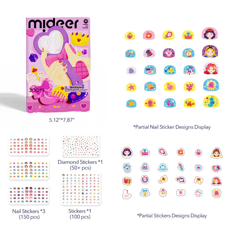 Mideer Stickers Fashion pour Ongles : Banquet des Princesses. 300 pièces