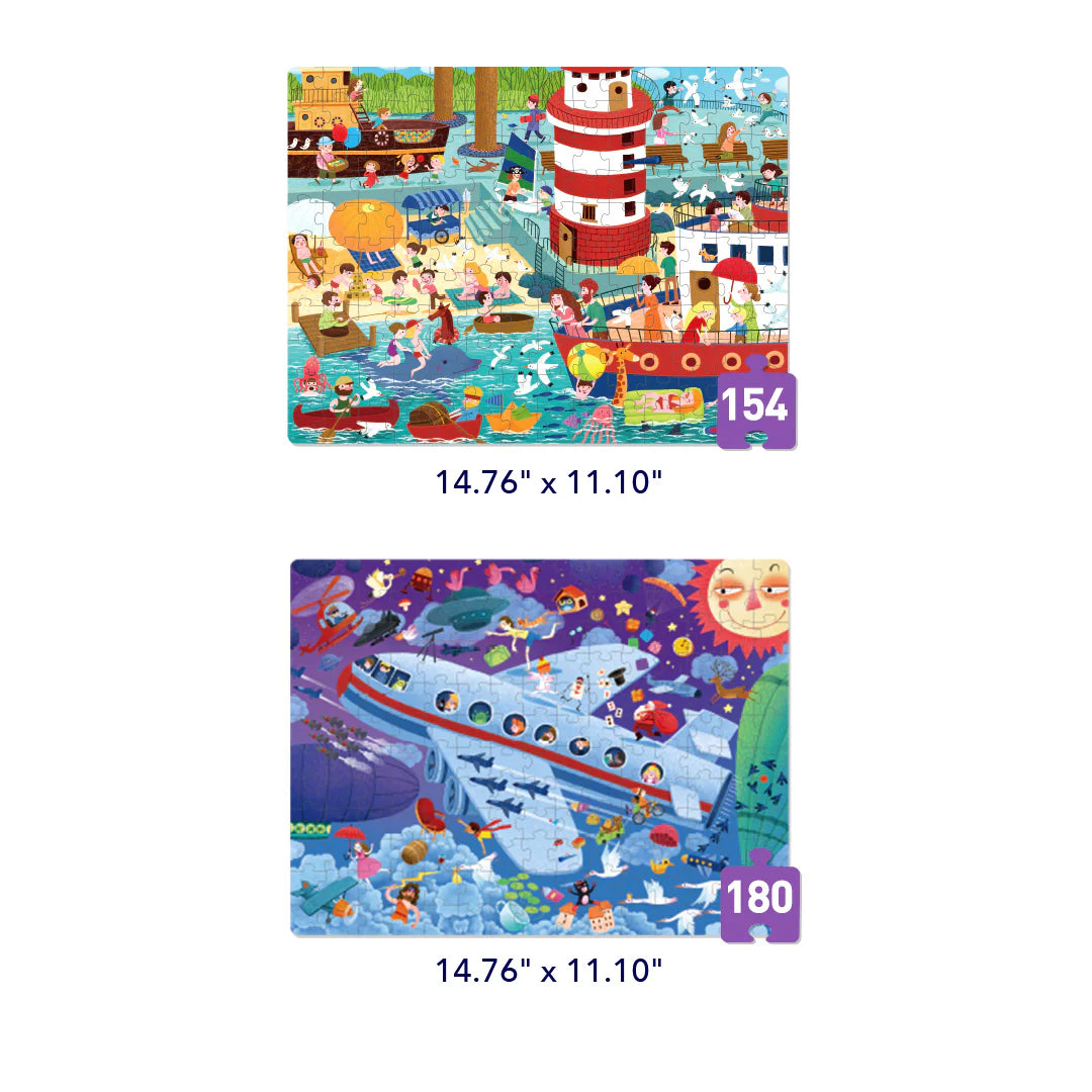 Mideer Puzzles Level Up! avec sac de rangement Niveau 6 : Vacances relaxantes, 154 à 180 pièces